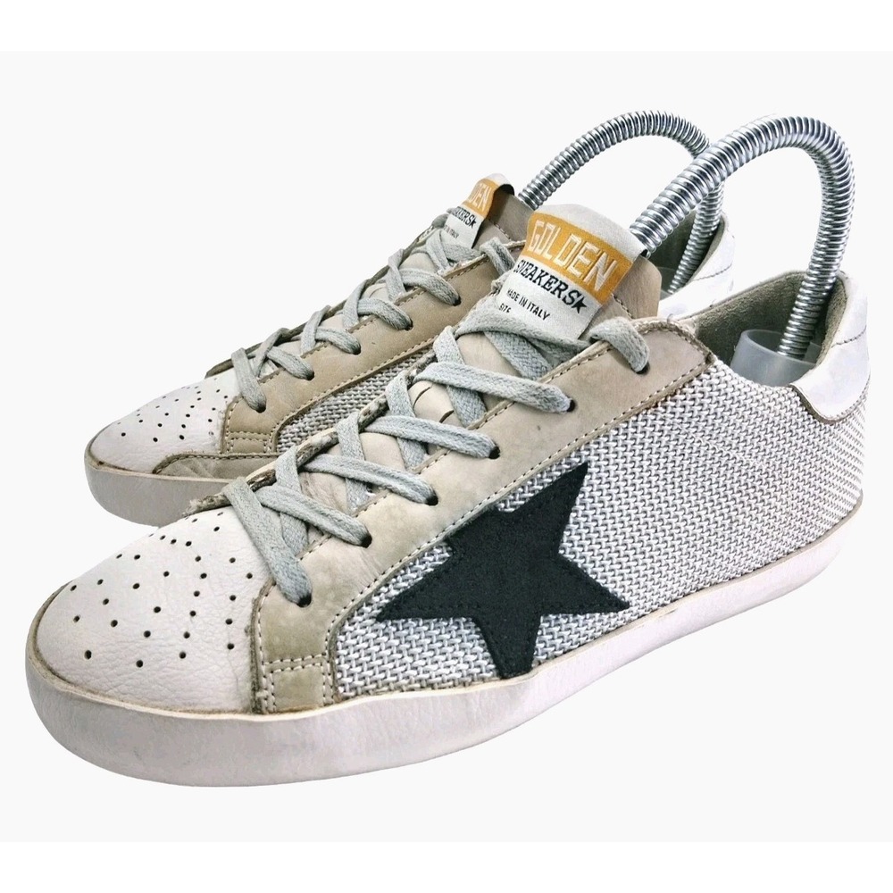Golden Goose Superstar Shoes Womens 37 / 7 Beige Leather Mesh Sneakers Italy